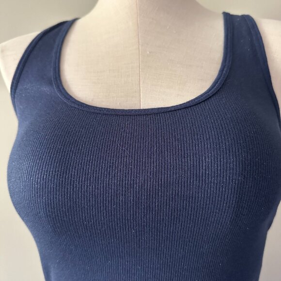 American Eagle Outfitters Navy Blue Boyfriend Tank Top Womens Size M Sparkled - Picture 3 of 7
